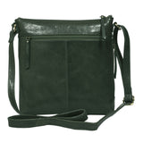 'CORI' Forest Green Waxy VT Real Leather Crossbody Bag