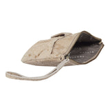 'DARCY' Nude Pleated Snake Print Real Leather Wristlet Pouch