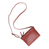 'DELILAH' Red Pebble Grain Real Leather Crossbody Bag