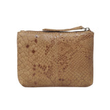 'DENISE' Tan Python Snake Real Leather Purse Wallet