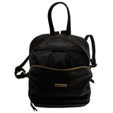 'EDEN' Black Full Grain Small Leather Zip Top Backpack