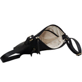 'EDITH' Black Pebble Grain Leather Crossbody bag