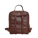 'ELLA' Tan Pebble Grain Mini Real Leather Backpack for Women
