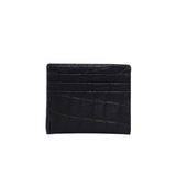'FANN' Black Croc RFID Leather Credit Card Holder