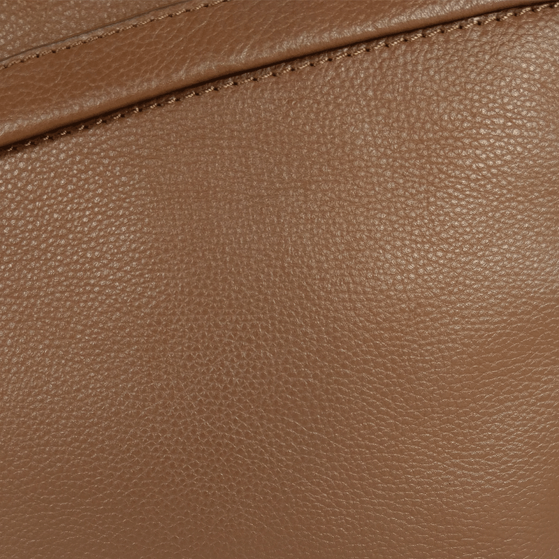 'FLORENCE' Tan Pebble Grain Leather Crossbody Sling Bag