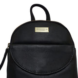 'GEORGE' Black Mini Pebble Grain Leather Backpack