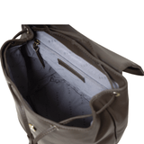 'GRACE' Mokka Brown Full Grain Leather Flap-over Backpack