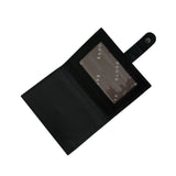 'GROVE' Black Smooth RFID Tab-over Leather Credit Card Holder