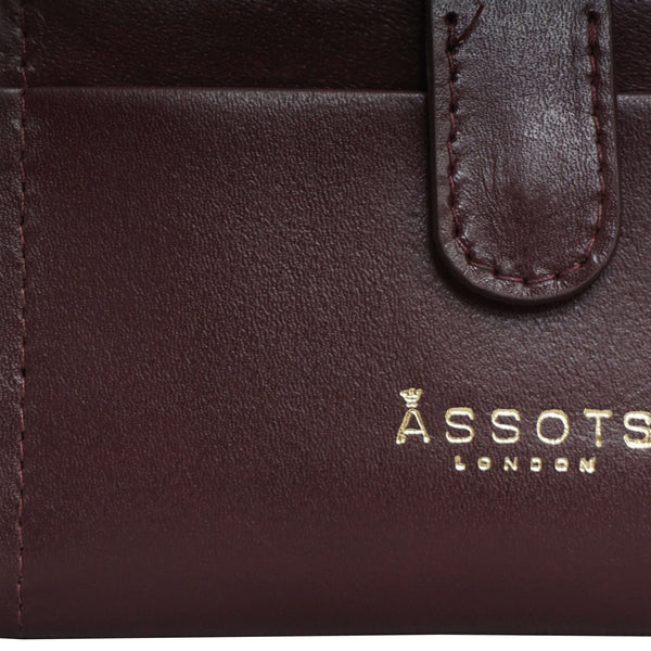 'GROVE' Burgundy Smooth RFID Tab-over Leather Credit Card Holder