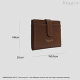 'GROVE' Tan Smooth RFID Tab-over Leather Credit Card Holder