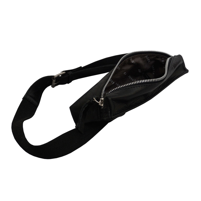 'Harry' Black Real Leather Bum Belt Unisex Bag