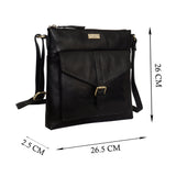 'HOXTON' Black Vintage Leather Crossbody Sling Bag