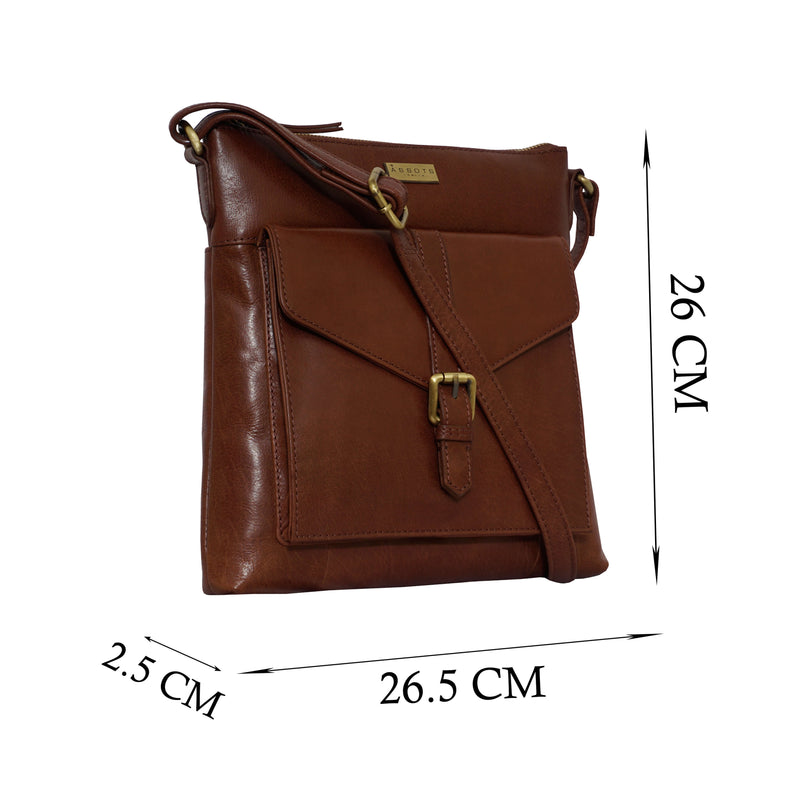 Brown Real Leather Lightweight Travel Crossbody Bag for Women UK – Assots  London