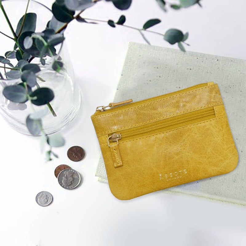 'MARY' Yellow Soft Small Leather Coin Purse