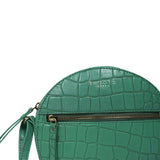 'Jane' Green Croc Leather Round Designer Crossbody Bag