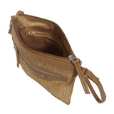 'JANET' Tan Real Leather Crossbody Sling Bag