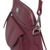'JEAN' Carmine Pink Real Soft Pebble Grain Leather Crossbody Bag
