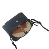 'JEAN' Navy Real Soft Pebble Grain Leather Crossbody Bag