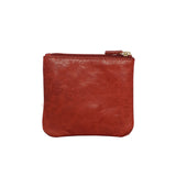 'LAURA' Red Soft Small Zip Top Leather Coin Purse