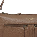 'MARDI' Tan Pebble Grain Soft Real Leather Shoulder Bag