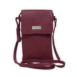'MARIA' Pink Pebble Grain Real Leather Crossbody Phone Bag