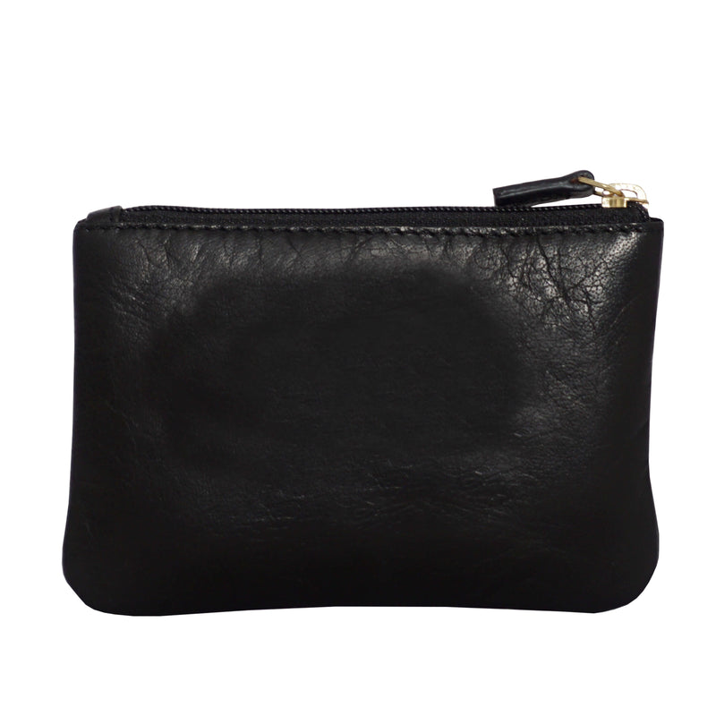 'MARY' Black Soft Small Leather Coin Purse