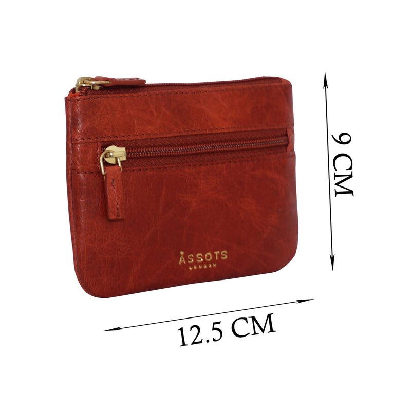 'MARY' Red Soft Small Leather Coin Purse