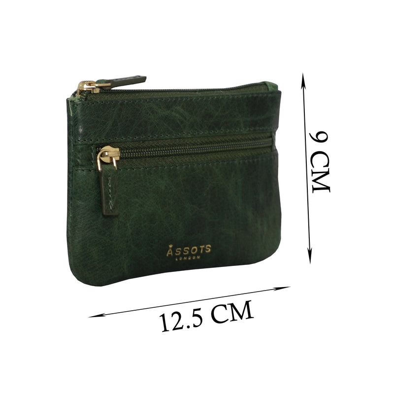 'MARY' Tree Top Green Soft Small Leather Coin Purse