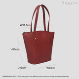 'MELANIE' Bright Red Croc Real Leather Unlined Bucket Bag