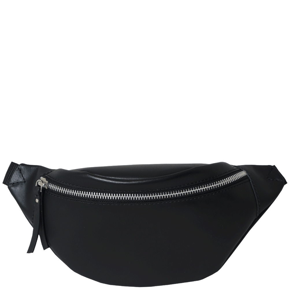 Black Leather Bum Belt Waist Festival Bag Fanny Pack Womens UK Noah Assots London