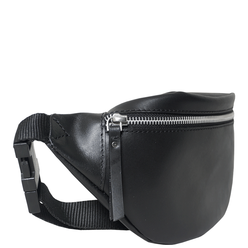 'Noah' Black Leather Bum Belt Bag