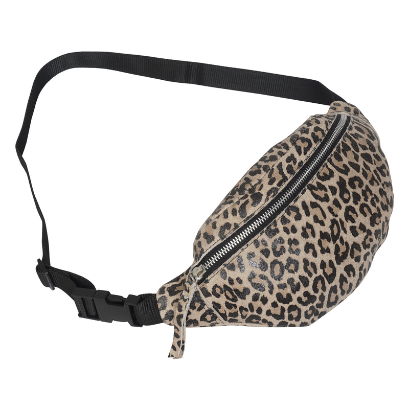 'NOAH' Brown Leopard Animal Print Leather Bum Belt Bag