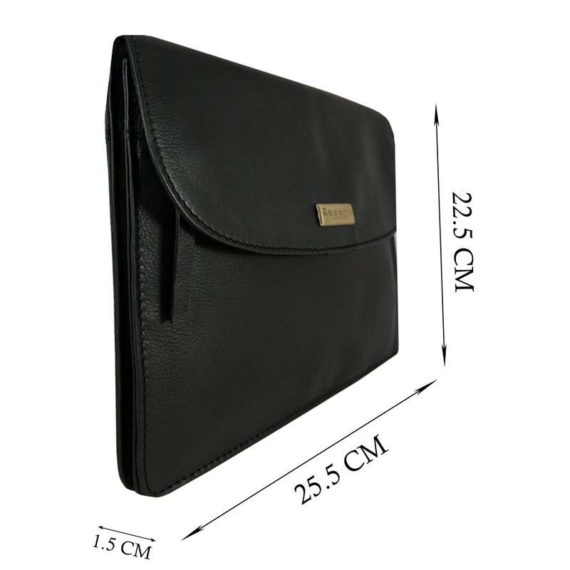 'OSLO' Black Pebble Grain Leather Crossbody Bag
