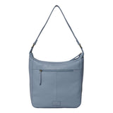 'PAMELA' Pastel Blue Pebble Grain Real Leather Designer Shoulder Hobo Bag