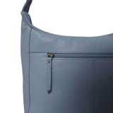 'PAMELA' Pastel Blue Pebble Grain Real Leather Designer Shoulder Hobo Bag