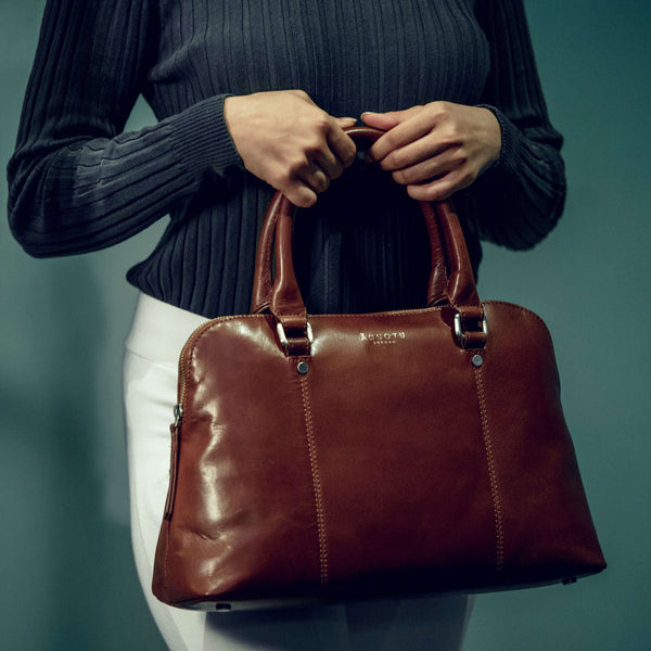'SYDNEY' Brown Vintage Leather Grab Bag