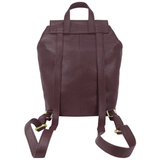 'JERMYN' Classic Burgundy Full Grain Leather Flap-over Backpack