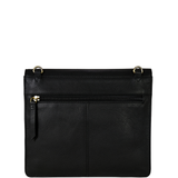 'OSLO' Black Pebble Grain Leather Crossbody Bag