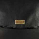 'OSLO' Black Pebble Grain Leather Crossbody Bag