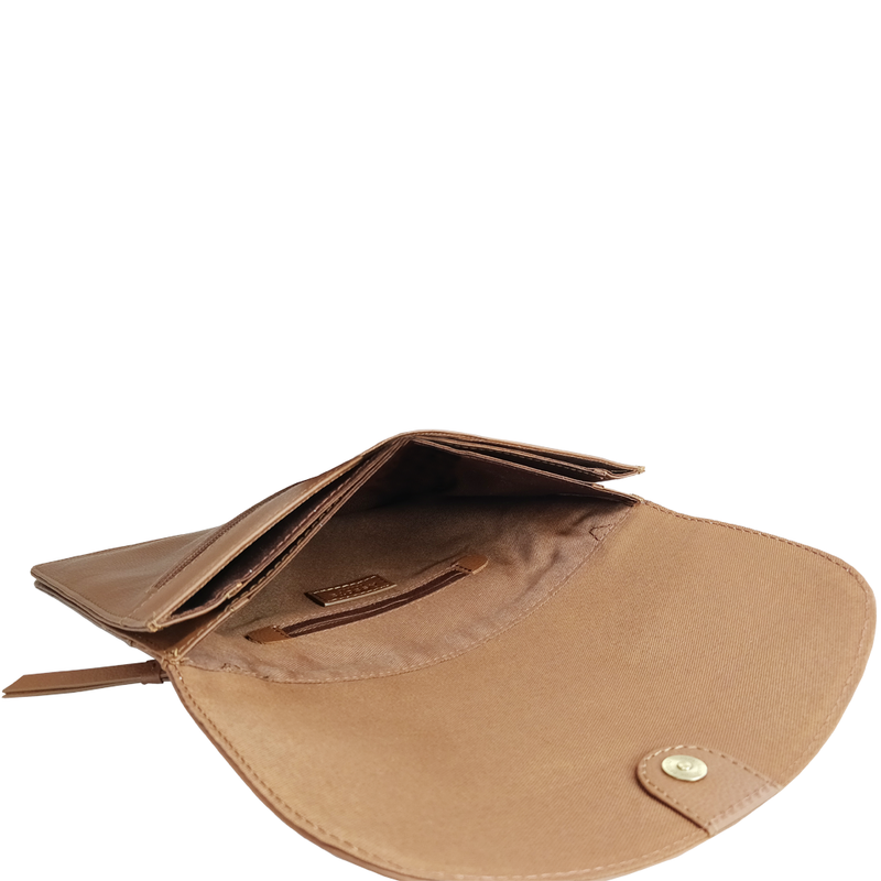 'OSLO' Tan Pebble Grain Leather Crossbody Bag