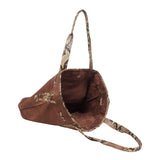 'POLLY' Brown Real Suede Leather Oversized Designer Tote Bag