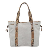 'POLLY' Ice Grey Real Suede Leather Oversized Designer Tote Bag