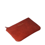 'Poppy' Red Full Grain Leather Zip Top Coin Purse