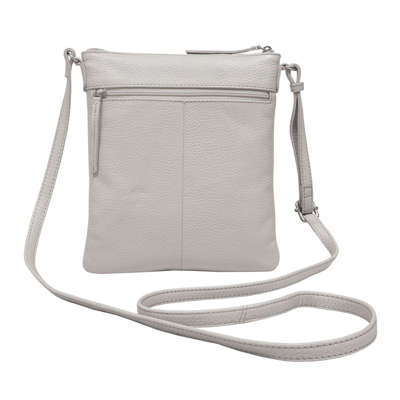 Grey Soft Real Leather Crossbody Shoulder Strap Bag For Women UK by Assots London