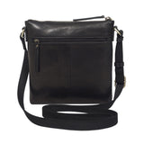 'RUE' Black Polished VT Real Leather Crossbody Bag