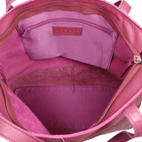 'SIENNA' Carmine Pink Croc + Pebble Grain Unlined Leather Tote Bag