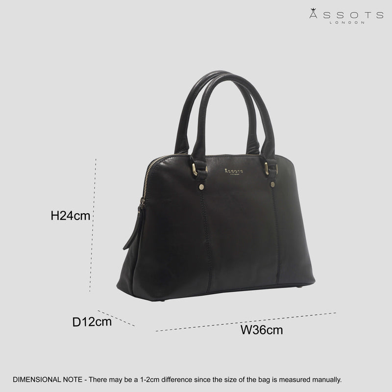 'SYDNEY' Black Vintage Leather Grab Bag