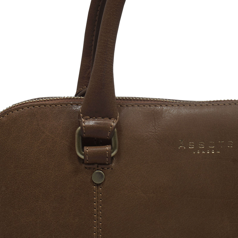 'SYDNEY' Tan Vintage Leather Grab Bag