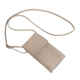 'TRACY' Nude Croc Real Leather Crossbody Phone Bag