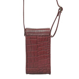 'TRACY' Red Croc Real Leather Crossbody Phone Bag